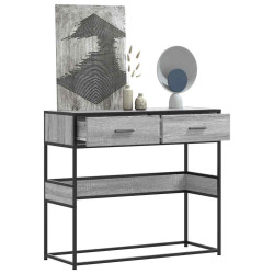Mesa consola 90x35x80 cm derivados de madeira cinzento sonoma