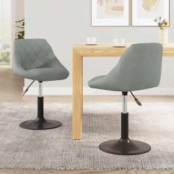 Cadeiras de jantar giratórias 2 pcs veludo cinzento-claro