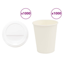Copos de café de papel com tampas 1000 pcs 8oz 200ml
