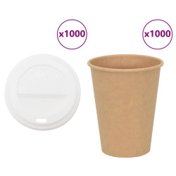 Copos de café de papel com tampas 1000 pcs 12oz 300ml