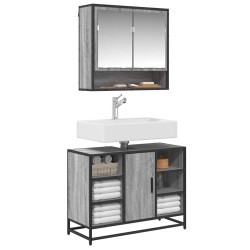 Armário p/ lavatório wc 80x33x60 cm deriv.madeira cinza sonoma