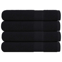 Toalhas de sauna frogn 4 pcs 80x200 cm 360 g/m² preto