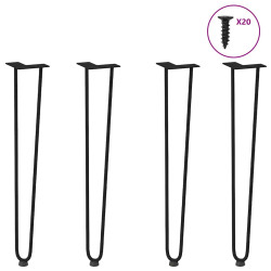 Pernas de grampo para mesas de console para mesa de console 4 peças preto 72 cm aço maciço