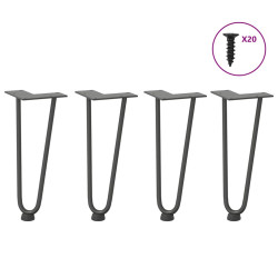 Pernas de grampo para mesa de centro 4 peças antracite 30 cm aço maciço