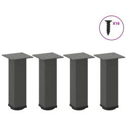 Pés para mesa de centro 4 peças antracite 42-44 cm aço
