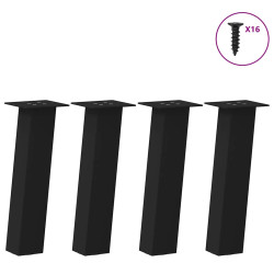 Pés para mesa de centro 4 peças, preto, 42 cm, aço