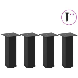 Pés para mesa de centro 4 peças, preto, 42-44 cm, aço