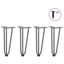 Pernas de grampo para mesa de centro 4 peças aço natural 30 cm aço maciço