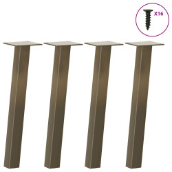 Pés para mesa de centro 4 peças aço natural 42 cm aço