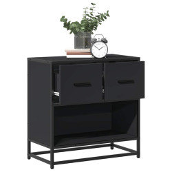 Mesa de cabeceira 60x31x60 cm madeira e metal preto