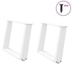 Pés para mesa de centro em formato de u, 2 peças, branco, 60x (42-43) cm, aço