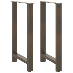 Pés de mesa de bar em aço natural, 2 peças, 60x(100-101) cm, aço