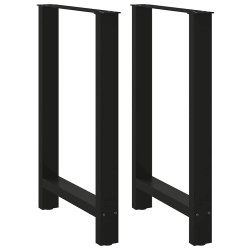 Pés para mesa de bar pretos 2 peças 60x(90-91) cm aço