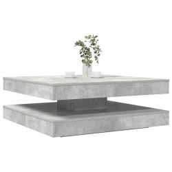 Mesa de centro rotativa a 360 graus 90x90x34,5 cm cinza cimento