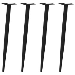 Pés de mesa de console cônicos, 4 peças, preto, 72-73 cm, aço