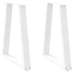 Pés para mesa de jantar em formato de v, 2 peças, branco, 50x(72-73,3) cm, aço