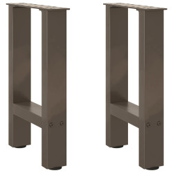 Pés para mesa de centro em aço natural, 2 peças, 28x(42-43) cm, aço