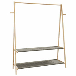 Roupeiro com prateleiras 132x45,5x150,5 cm bambu