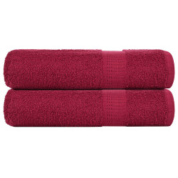 Toalhas de banho frogn 2 pcs 100x150 cm 360 g/m² bordéus