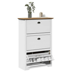 Sapateira bodo 80x35x118 cm branco e castanho