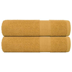 Toalhas de mãos frogn 2 pcs 50x100 cm 360 g/m² ouro