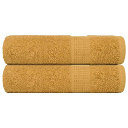 Toalhas de banho frogn 2 pcs 100x150 cm 360 g/m² ouro