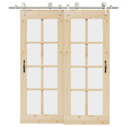 Kit ferragens p/ porta deslizante 200cm aço inoxidável prateado