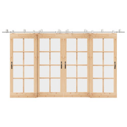 Kit ferragens p/ porta deslizante 400cm aço inoxidável prateado