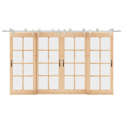 Kit ferragens p/ porta deslizante 400cm aço inoxidável prateado