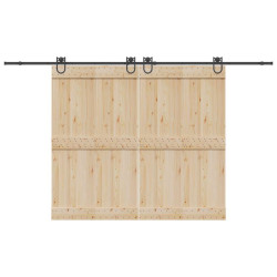 Kit de ferragens para porta deslizante 366 cm aço preto