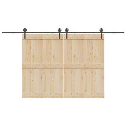 Kit de ferragens para porta deslizante 400 cm aço preto