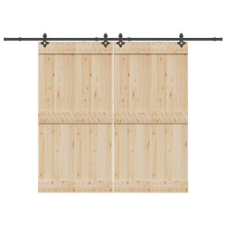 Kit de ferragens para porta deslizante 305 cm aço preto