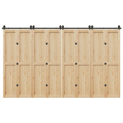 Kit de ferragens para porta deslizante 366 cm aço preto
