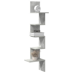 Estante canto p/ parede 32x32x127,5 cm contrap. cinza-cimento