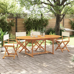 4 Pcs cadeiras de jardim dobráveis tecido branco nata