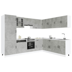 14 Peças armário de cozinha conjunto kalmar concreto cinza