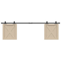 Kit p/ porta de armário deslizante 183 cm aço carbono