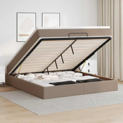 Estrutura de cama otomana com colchão cappucino 160x200 cm