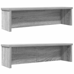 Racks de cozinha empilhável 2 pcs cinza sonoma 50x15x16 cm