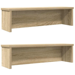 Racks de cozinha empilhável 2 pcs sonoma carvalho 50x15x16 cm