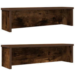 Racks de cozinha empilhável 2 pcs carvalho defumado 60x15x16 cm