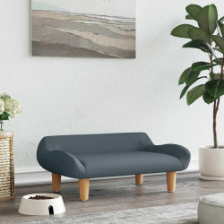 Cama para cães 70x40x24 cm tecido cinzento-escuro