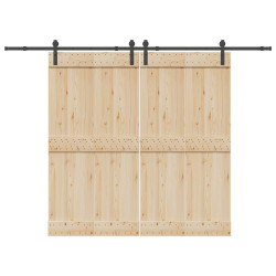 Kit de ferragens para porta deslizante 305 cm aço preto