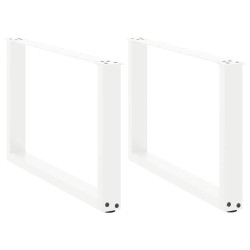 Pés para mesa de centro em formato de u, 2 peças, branco, 70x (42-43) cm, aço