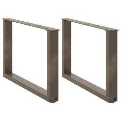 Pés para mesa de centro em formato de u, 2 peças, aço natural, 70x(42-43) cm, aço