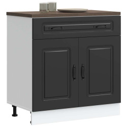 Armário de cozinha baixo kalmar madeira artificial preto