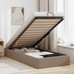 Estrutura de cama otomana sem colchão cappucino 90x190 cm