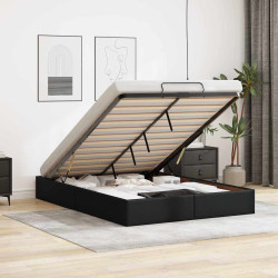 Estrutura de cama otomana sem colchão 140x190 cm preta