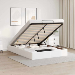 Estrutura de cama otomana sem colchão 140x190 cm branco