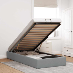 Estrutura de cama otomana sem colchão 90x190 cm cinzento claro